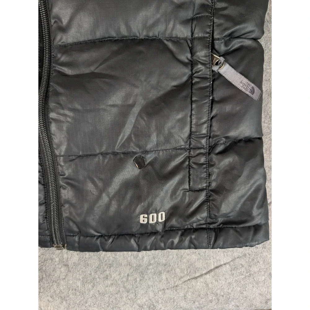 The North Face Girls 600 Fill Down Puffer Vest Black Ripstop Full Zip M